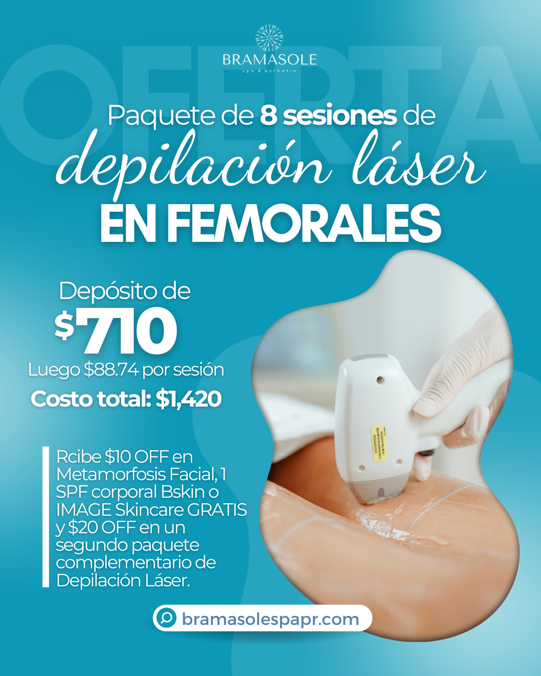 Paquete de 8 sesiones de Depilación Láser en Femorales