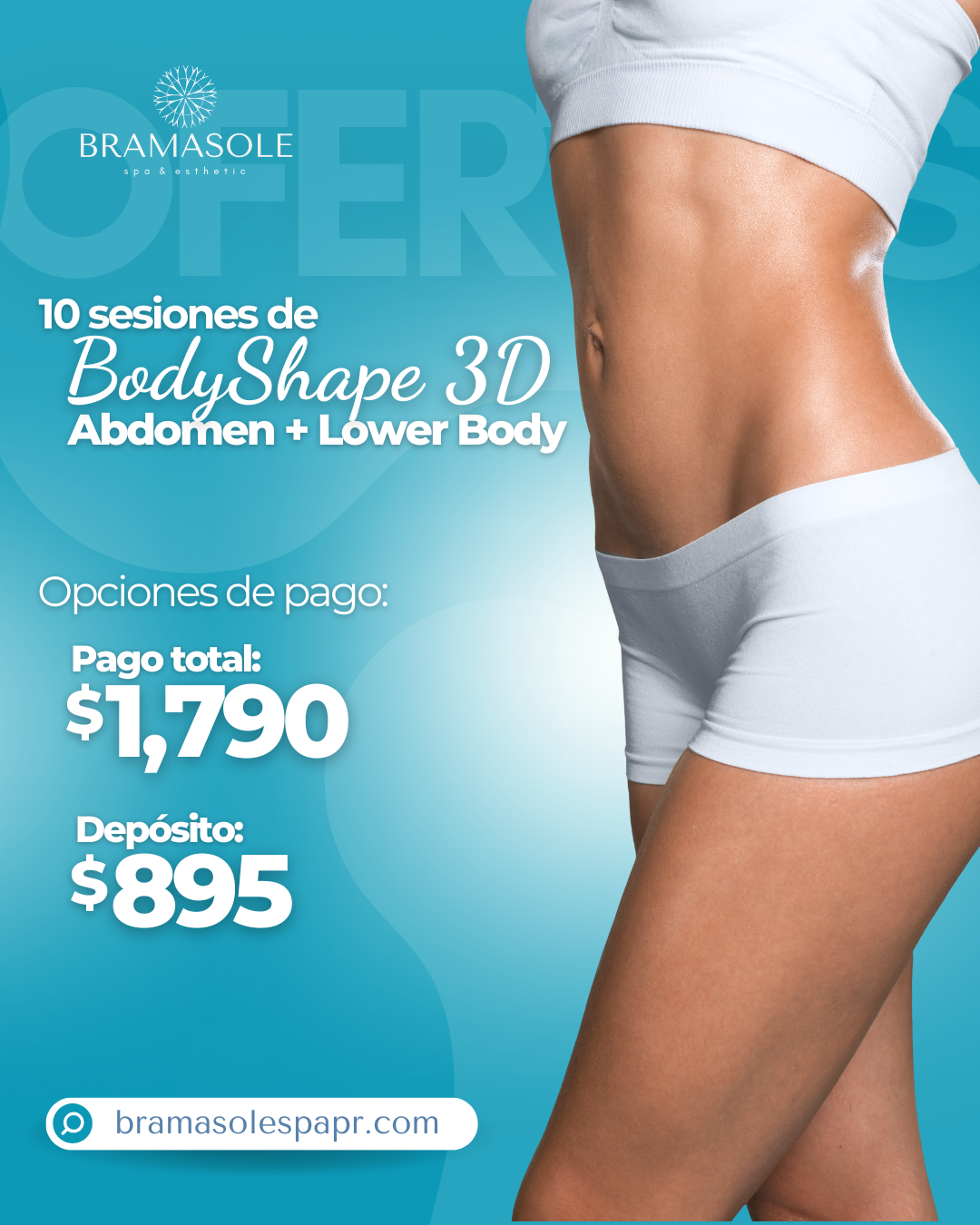 Paquete de 10 sesiones de Body Shape 3D en Abdomen + Lower Body
