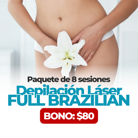 Full Brazilian (BONO $80) - Paquete Depilación Láser de 8 Sesiones