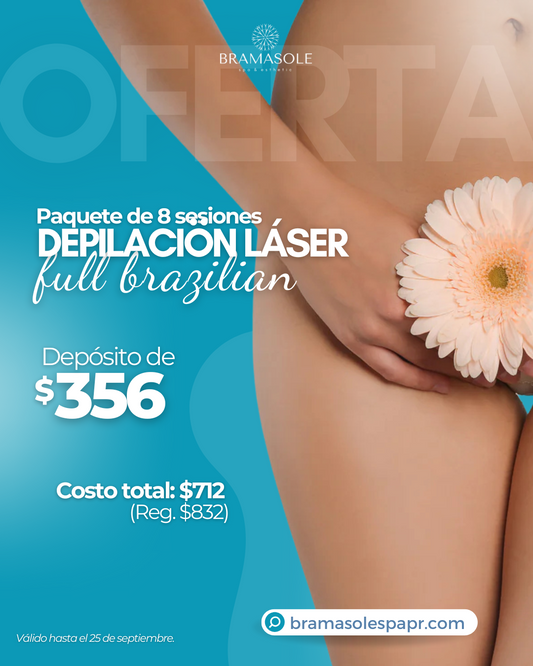Paquete de 8 sesiones de Depilación Láser Full Brazilian