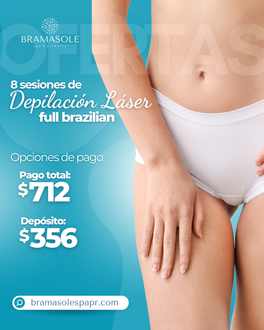 Paquete de 8 sesiones de Depilación Láser Full Brazilian
